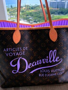 Louis Vuitton Deauville Neverfull GM LILAC Monogram Designer Diaper bag Tote LTD